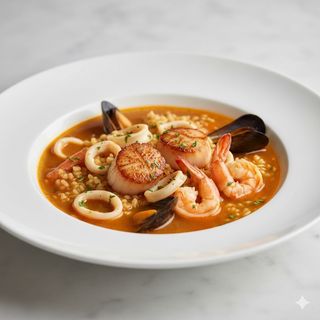 Caldoso De Vieiras Y Mariscos (para 2 pers)