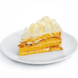 White Chocolate Rose Cake Slice