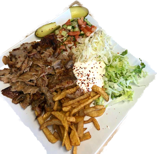 Shaorma vită farfurie