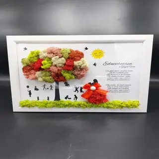 Tablou cu licheni pentru doamna Educatoare- 20x30