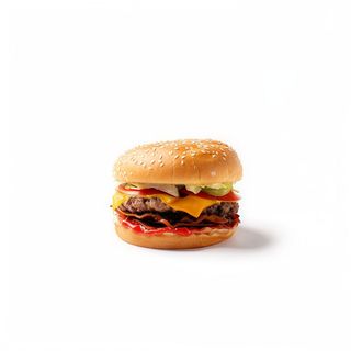 Hamburguesa pequeña con beicon y queso