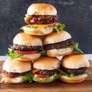 6 beef sliders & fries
