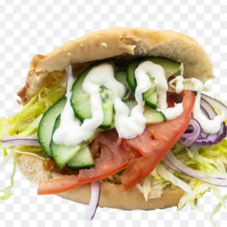 Bocadillo kebab vegetal