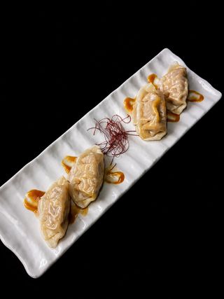Gyozas de gamba roja y jengibre 