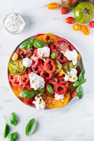 Salade de Tomates Variées et Burrata