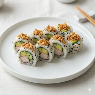 55A. California Surimi, Pepino y Cebolla crujiente