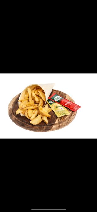 Vaschetta di patatine fritte con 2 salse a scelta