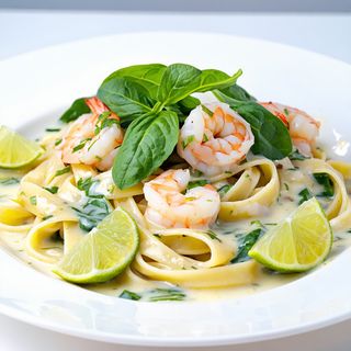 Tagliatelle cu crevetj in sos alb