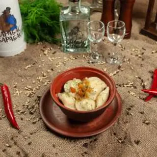 Вареники з картоплею, сиром та шкварками (300/20г)