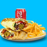 Combo de Durum Kebab Relleno De Falafel Casero Y Ensalada