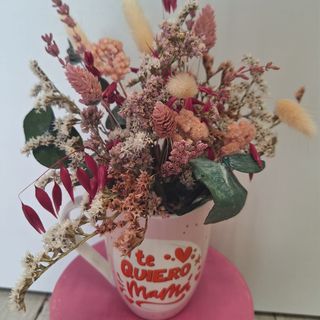 Taza "Te Quiero Mamá" Flor Seca