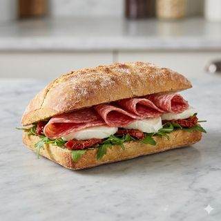 Panino salame e mozzarella