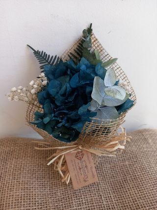 Ramillete de Hortensia Preservada Azul