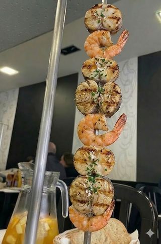Espetada de Espadarte com Camarão