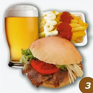 Menu kebap con birra