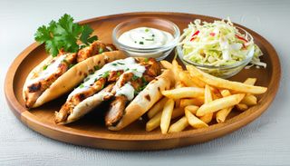 Gyros din piept de pui marinat