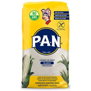 P.A.N. Harina de Maíz Blanca Precocida Sin Gluten 1kg