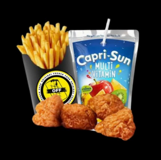 Patatas + nuggets (4 uds.) + zumo