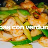 Gambas con verduras 