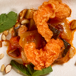 GAMBERO CROCCANTE CON VERDURE