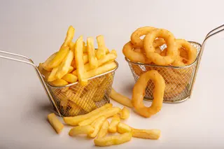 Onion rings + cartofi