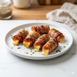 Ración De Rollitos De Bacon Con Queso