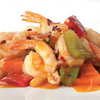 39. Gamberi con Peperoni in Salsa Piccante