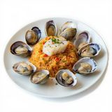 Arroz con almejas y rape