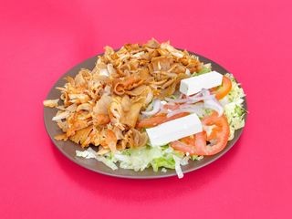 Plato kebab + ensalada