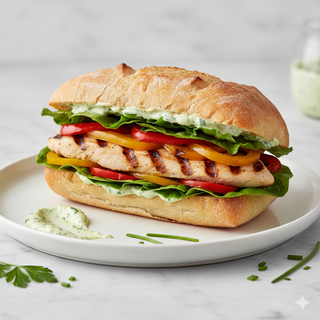 Bocadillo De Pollo Mediterráneo