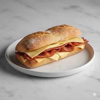 Bocadillo de bacon y queso