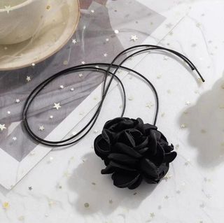 Чокер Цветок Крупный Черный