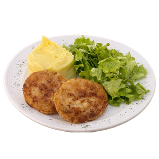 ქარიყლაპიას კატლეტი პიურესთან