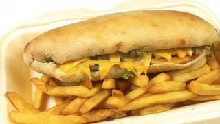 Panino patate, kebab e cheddar