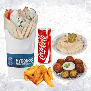 Menu Gyros + Hummus + Falafel