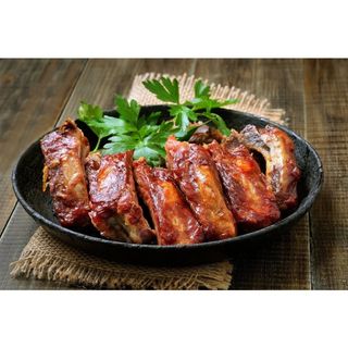 Pork spare ribs fried
