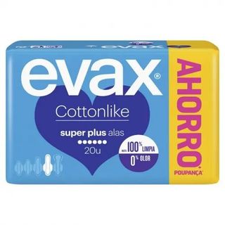 Compresas Cottonlike Superplus Con Alas Evax 20 Ud.