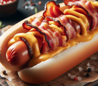 Hot Dog De Bacon Con Queso