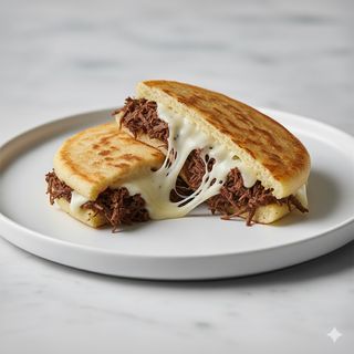 Arepa Chamita Con Carnitas Aliñadas De Res (1 Ud.)