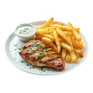 Muslo de pollo deshuesado con patatas