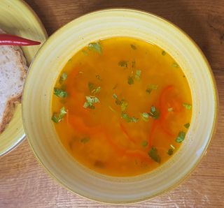 Supa de linte rosie si menta - fara gluten, vegan / de post