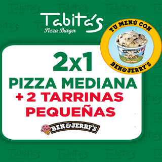 Menú 2x1  Medianas+2 helados+gana entradas dobles al cine con Ben & Jerry’s