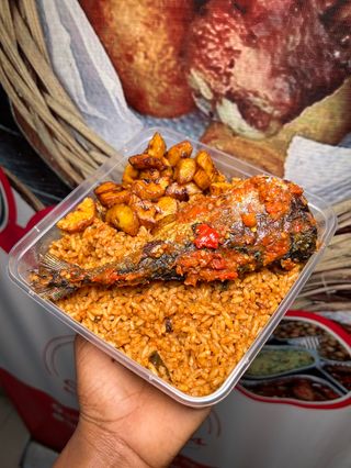 Jollof rice and Titus Fish 