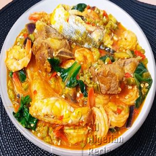 Seafood Okro soup