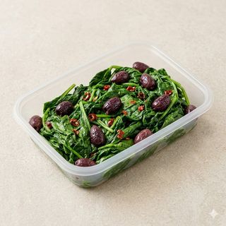 Spinaci al vapore con olive taggiasche piccanti 350 g