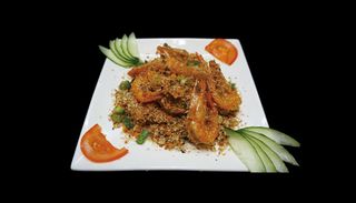 9 Gamberi in salsa croccante 