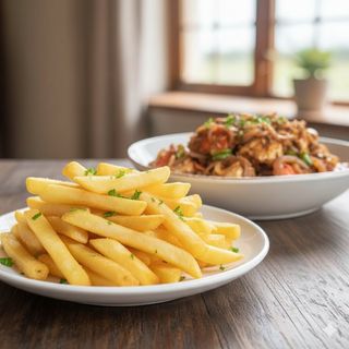 Demi Poulet Et Frites