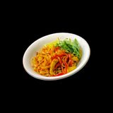 Rice noodles with chicken curry