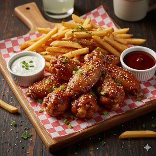 Малко крило (200г) + Картофи (100г)