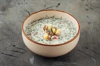 Окрошка овощная с мясом